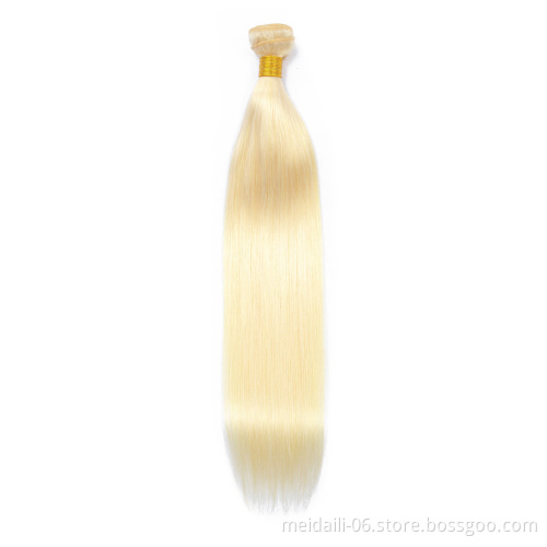 Wholesale price 613 straight hair virgin brazilian blonde color human hair bundles full cuticle aligned 613 hair